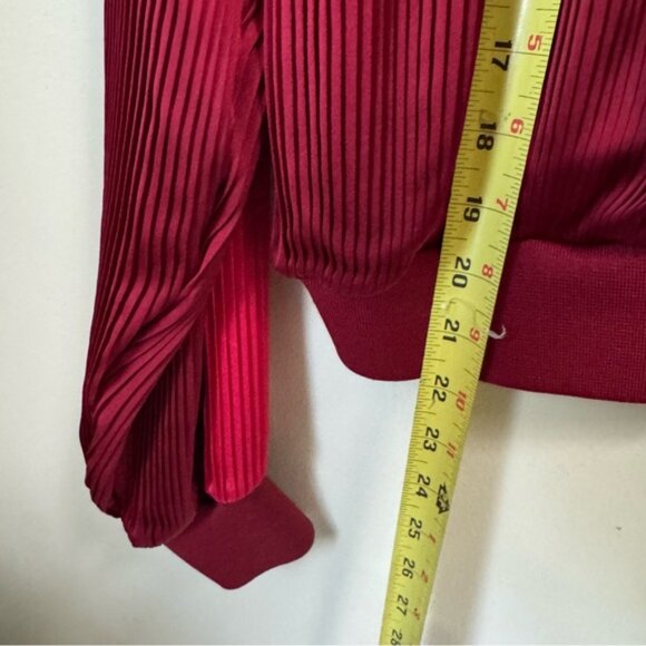 Aritzia Golden TNA NEW Bailer Pleated Oversize Balloon Track Bomber Jacket Satin - Picture 16 of 16